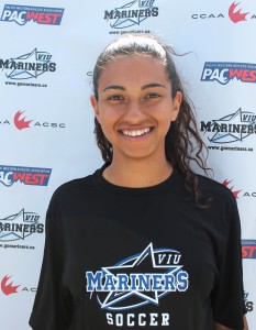 Mariner soccer player Farida El Sheshingy smiles for her roster photo for the 2014/2015 season. Photo courtesy Brent Dunlop